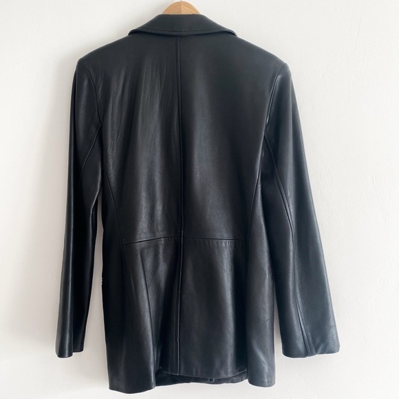 Vintage Andasimo Genuine Black Leather Blazer – Size 6 - Picture 9 of 9